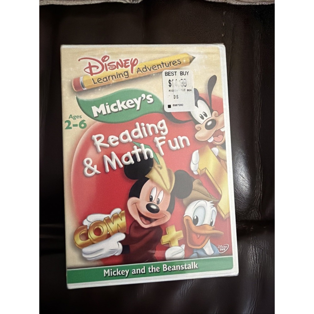 Mickey's Reading & Math Fun Mickey and the Beanstalk DVD 2005 Sealed New WDW